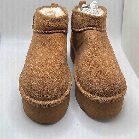 CUSHIONAIRE Women's Genuine Suede pull on platform boot +Memory Foam 8 WIDE CHES - Picture 2 of 7